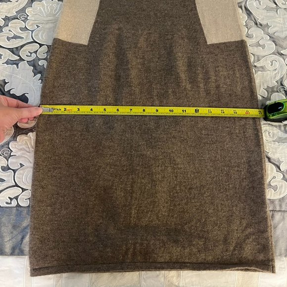 Erdenet 100% Cashmere Sweater Dress in Brown & Beige - Picture 11 of 14
